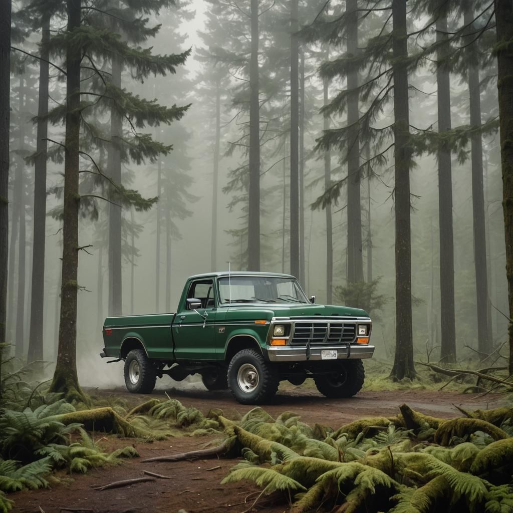 Ford F150 Ranger in Foggy Forest