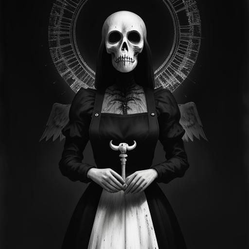 Teenage Girl in Noir Charcoal Drawing