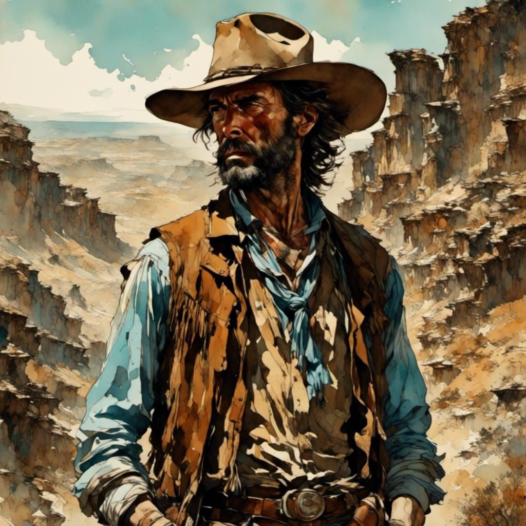 Western Man in Oil Painting Style