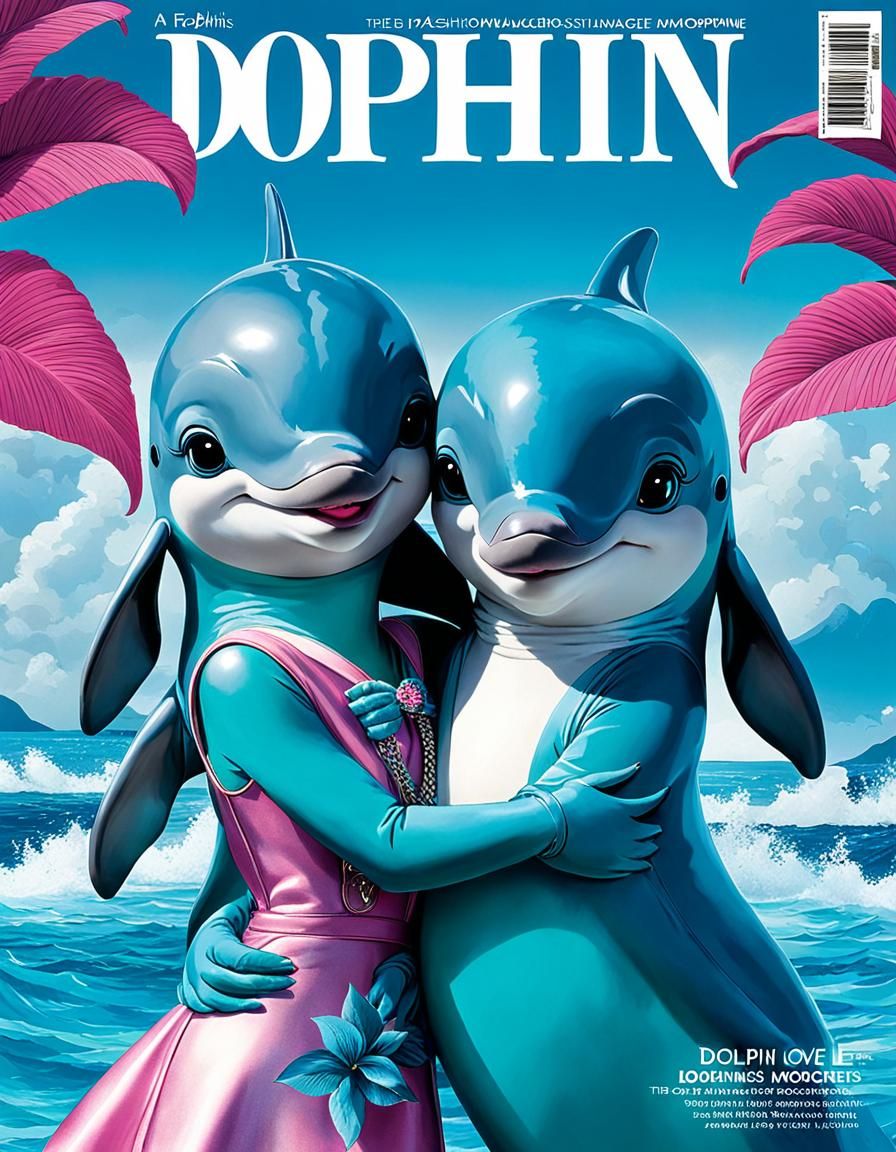 Dolphin Love: High Fashion Magazine Cover