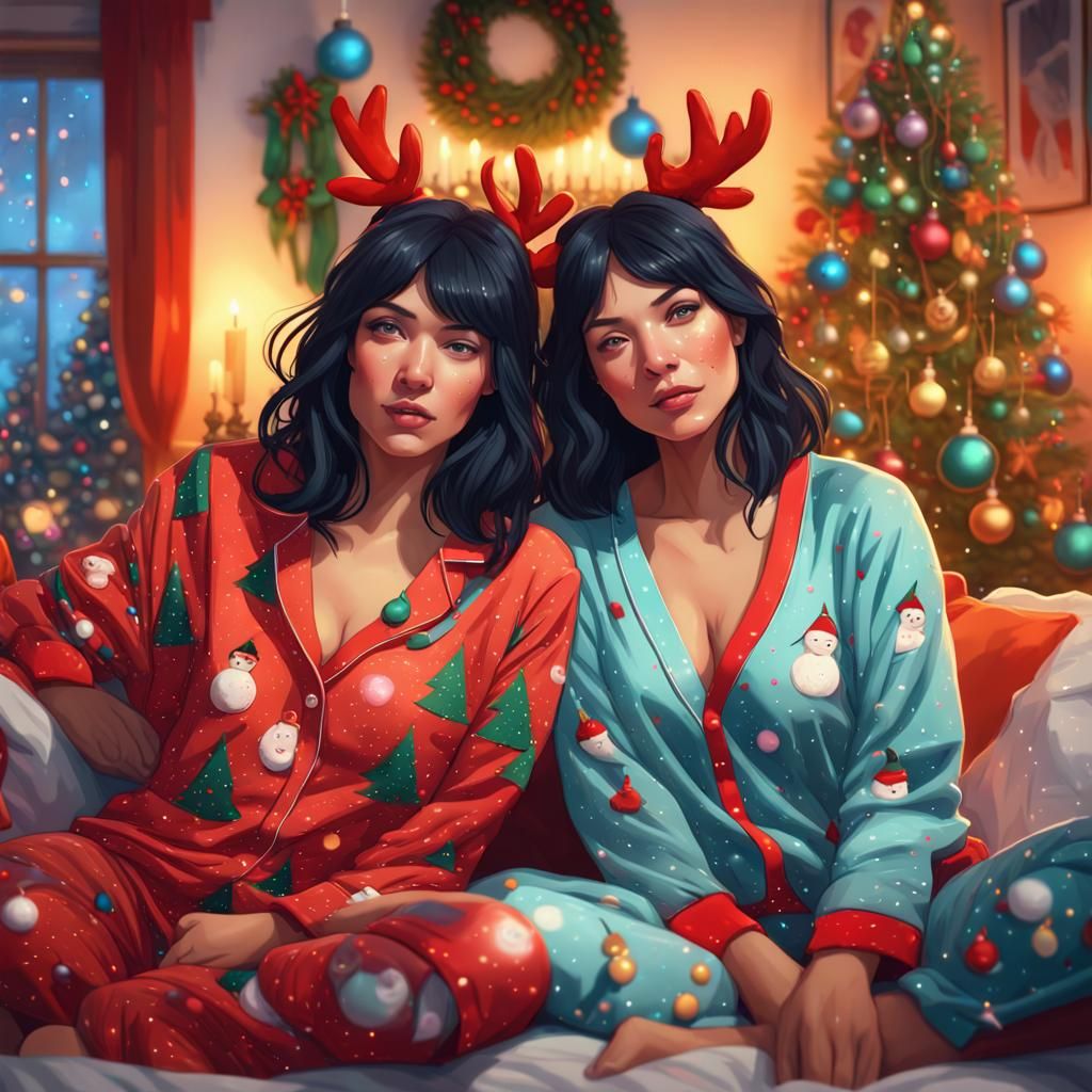 Christmas pajamas party