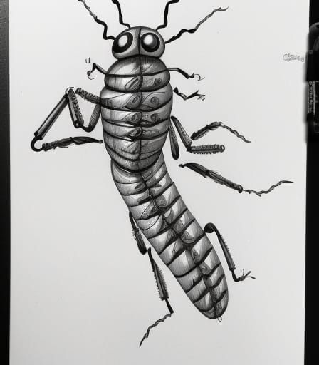 Lightning bug character 8k resolution concept art hyperdetailed Pinterest: byous.art Tim Burton hyperrealism pencil sket...