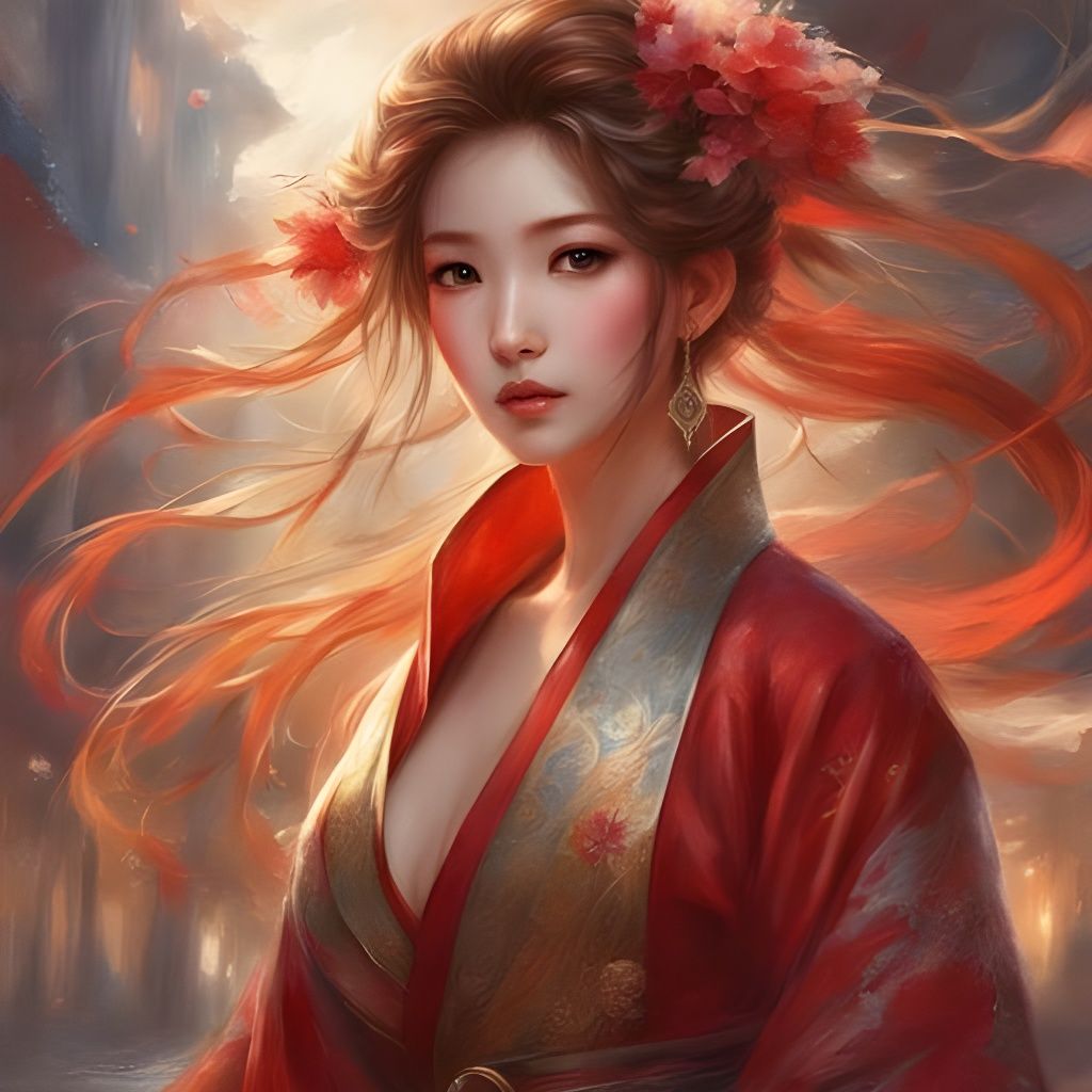 Stunning Japanese Girl Portrait in Masterpiece Style