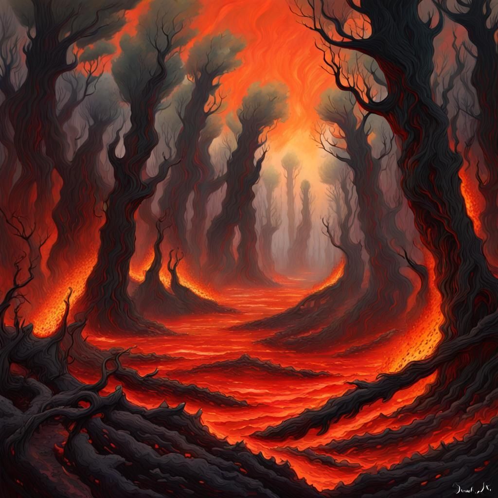 Fiery Alien Forest Survives Volatile Atmosphere