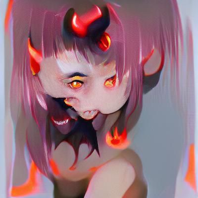 Stylized Image of a Demon Girl