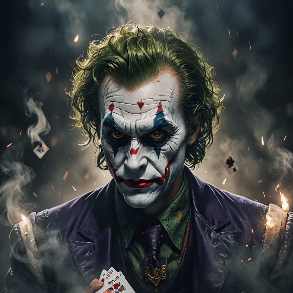 Eerie Joker Card in Misty Dark Fantasy Art