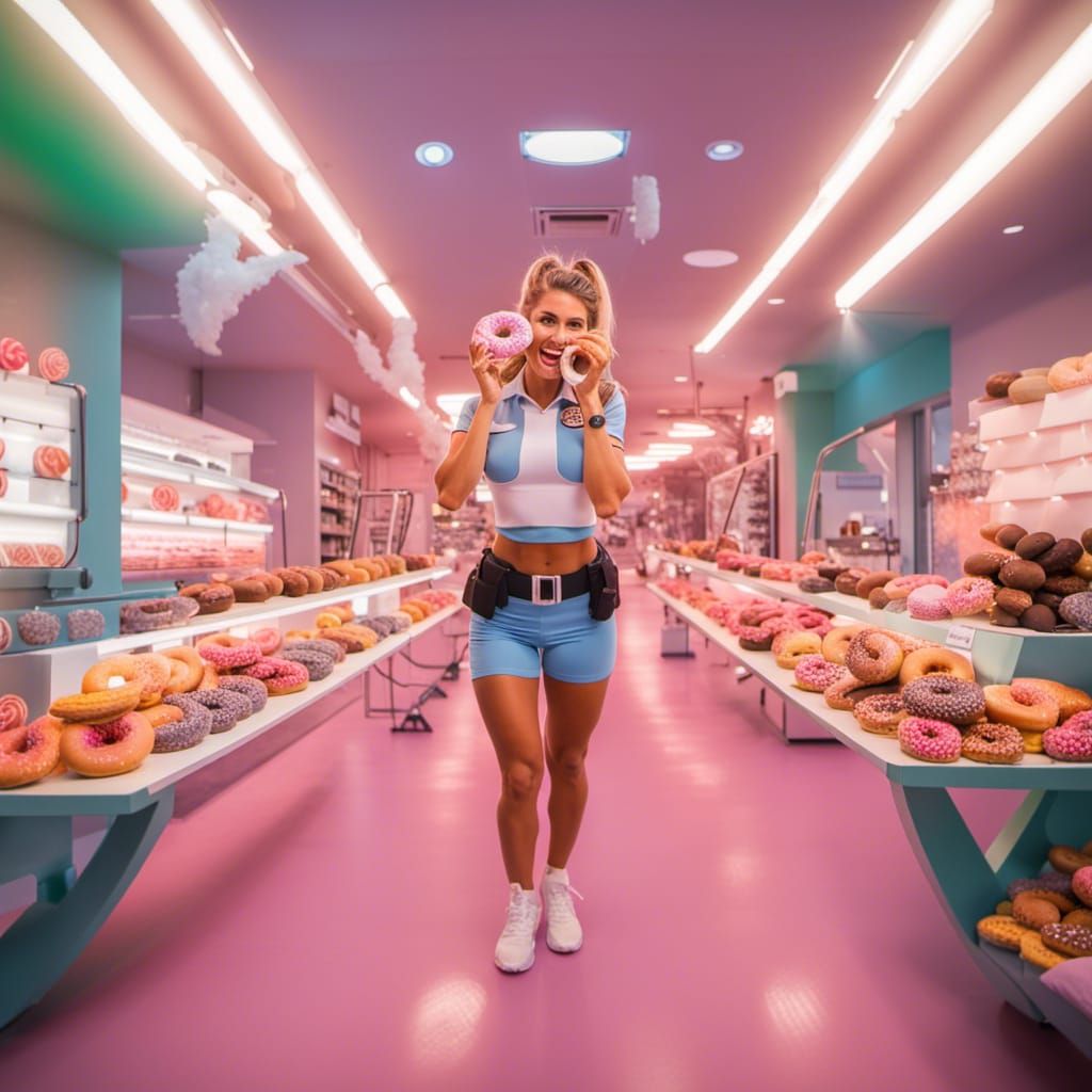 candy shop :: "Pamela Reif" fitness influencer in a  dressed...