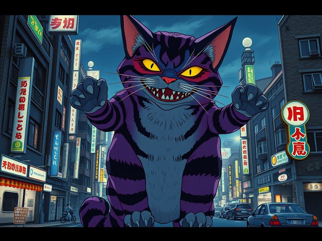 Whimsical Tokyo Chaos in Studio Ghibli Style