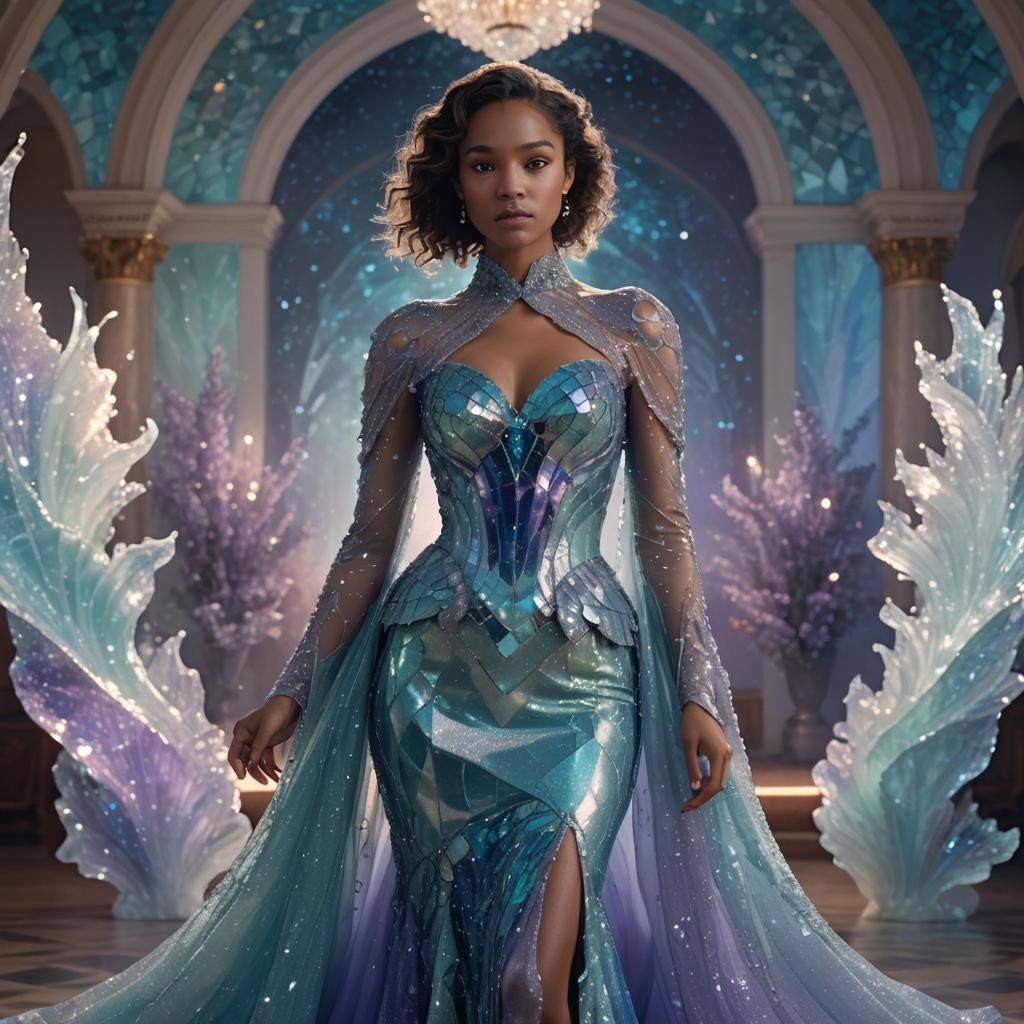 Woman in Gradient Mermaid Gown, Ash Thorp Style