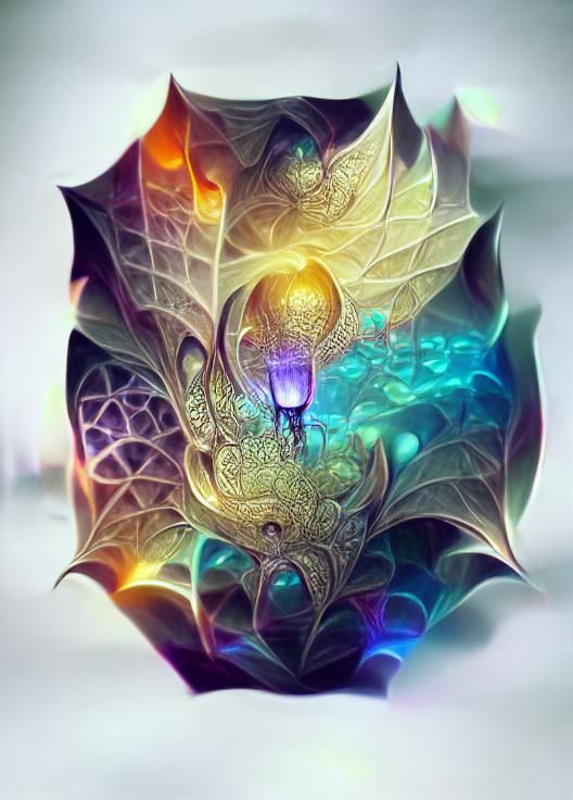 Luminous Lotus with Sacred Geometry in Fantasy Style