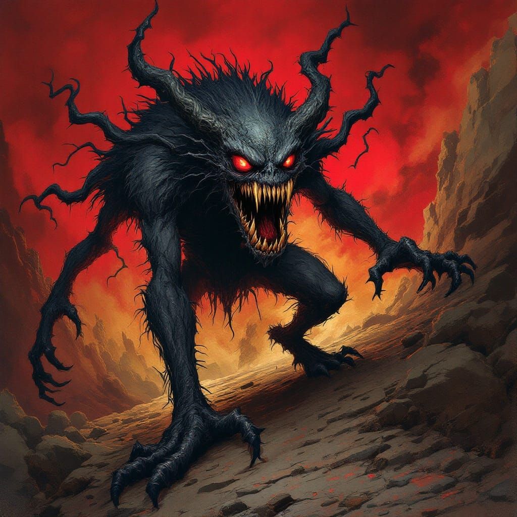 Monstrous Creation in a Dark, Gothic Fantasy Realm