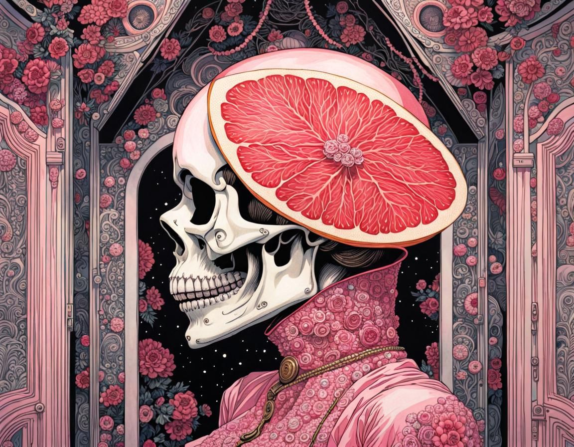 Grapefruit Sparklecore Skull Outhouse: A Surreal Gothic Nigh...