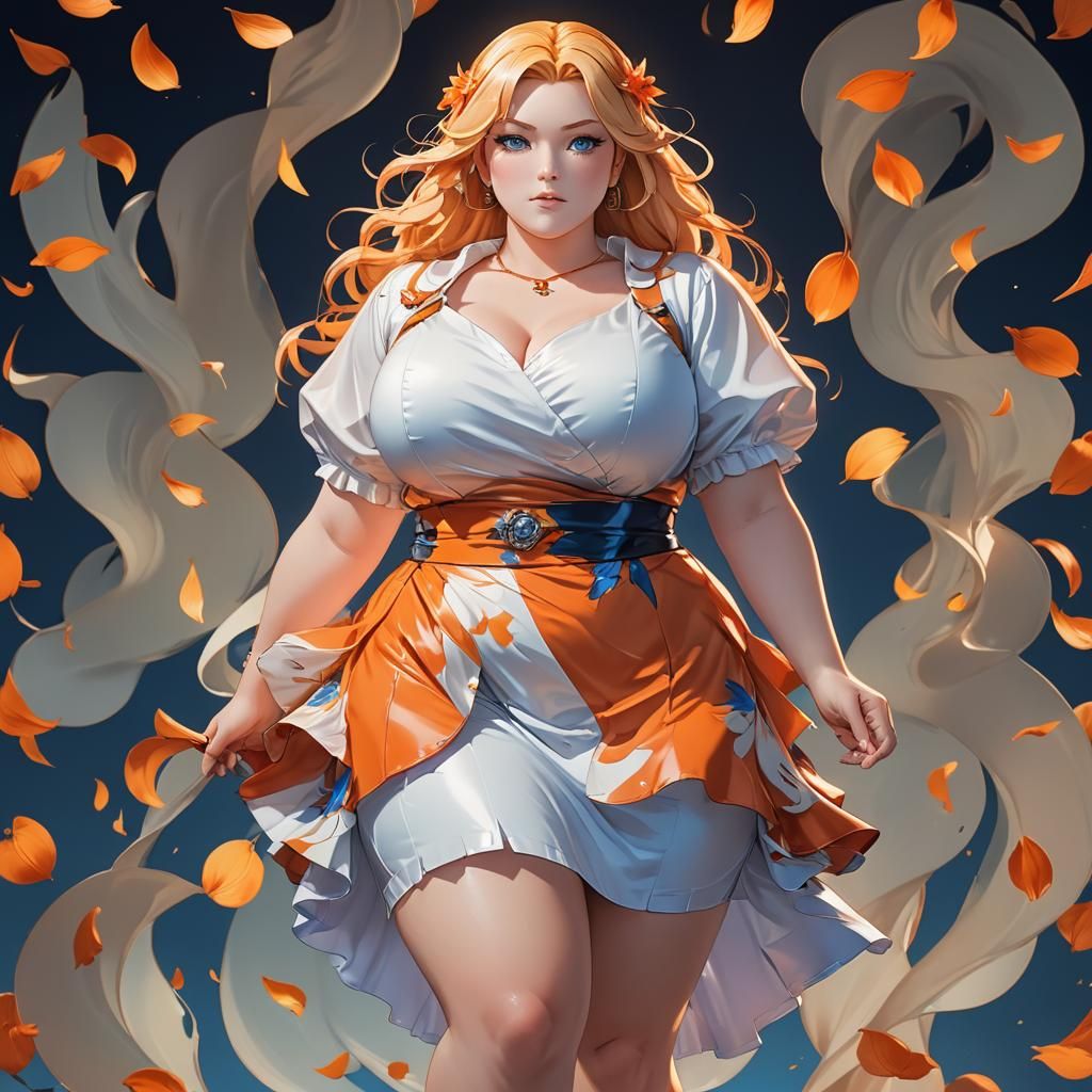 Anime Portrait: Curvy Woman in Studio Trigger Style