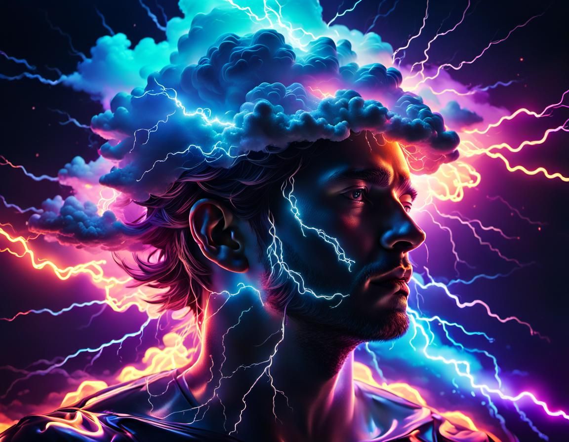 Electric Clouds and Fluorescent Lightning Dreamscape