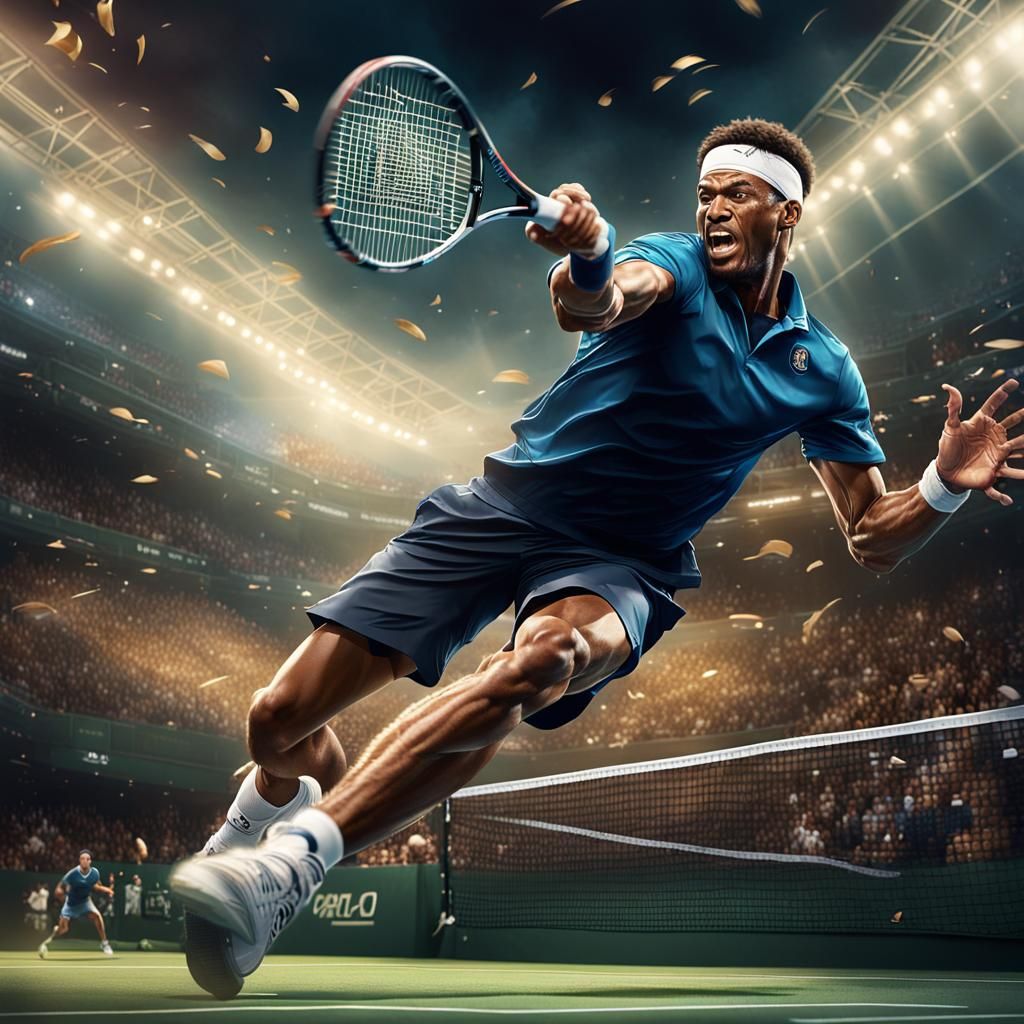 Dynamic Tennis Players in Dark Fantasy Style
