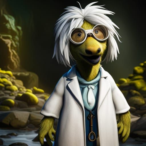 Womble Scientist in Lab Coat and Goggles