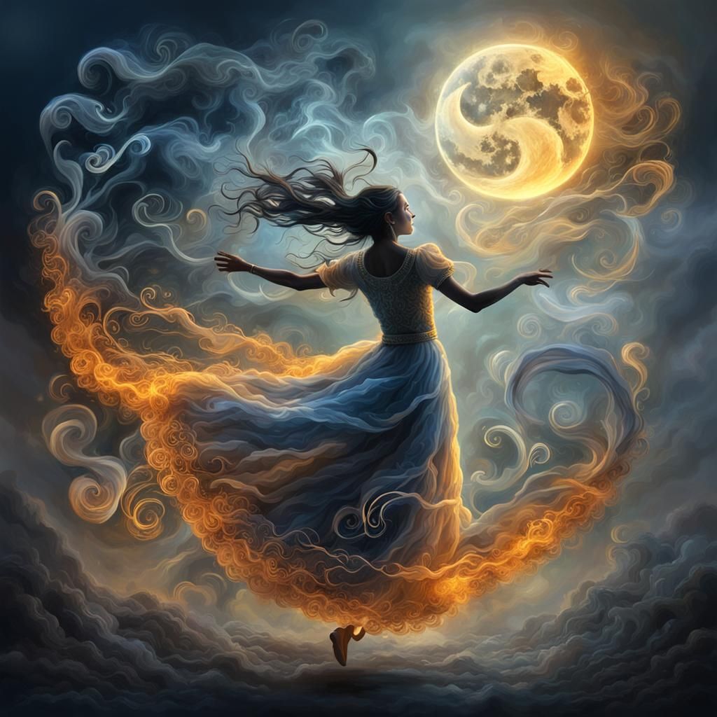 Dancing Shadows: Smoky, Vibrant, and Poetic