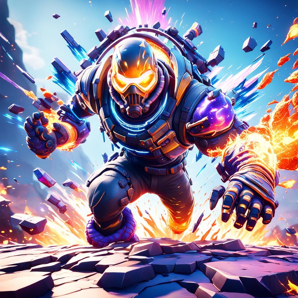 Futuristic Fortnite God Character in Detailed Digital Art