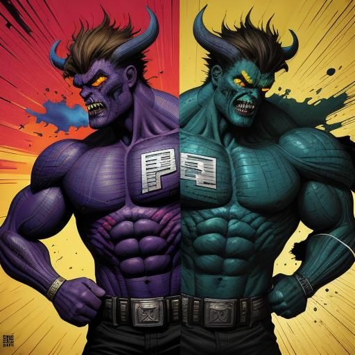 Monster Photobomb in Comic Book Style