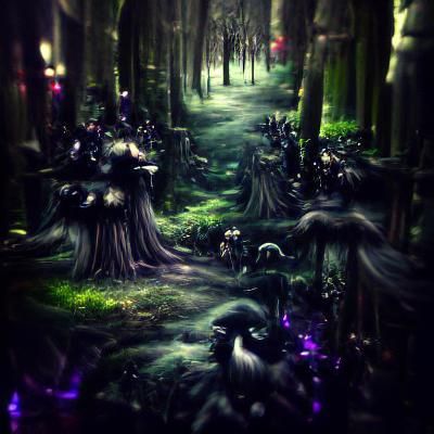 Eerie Dark Fantasy Forest Landscape
