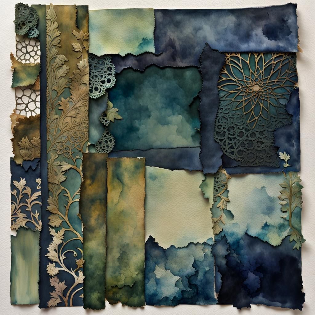 Surreal Watercolor Mixed Media With Vintage Aesthetics