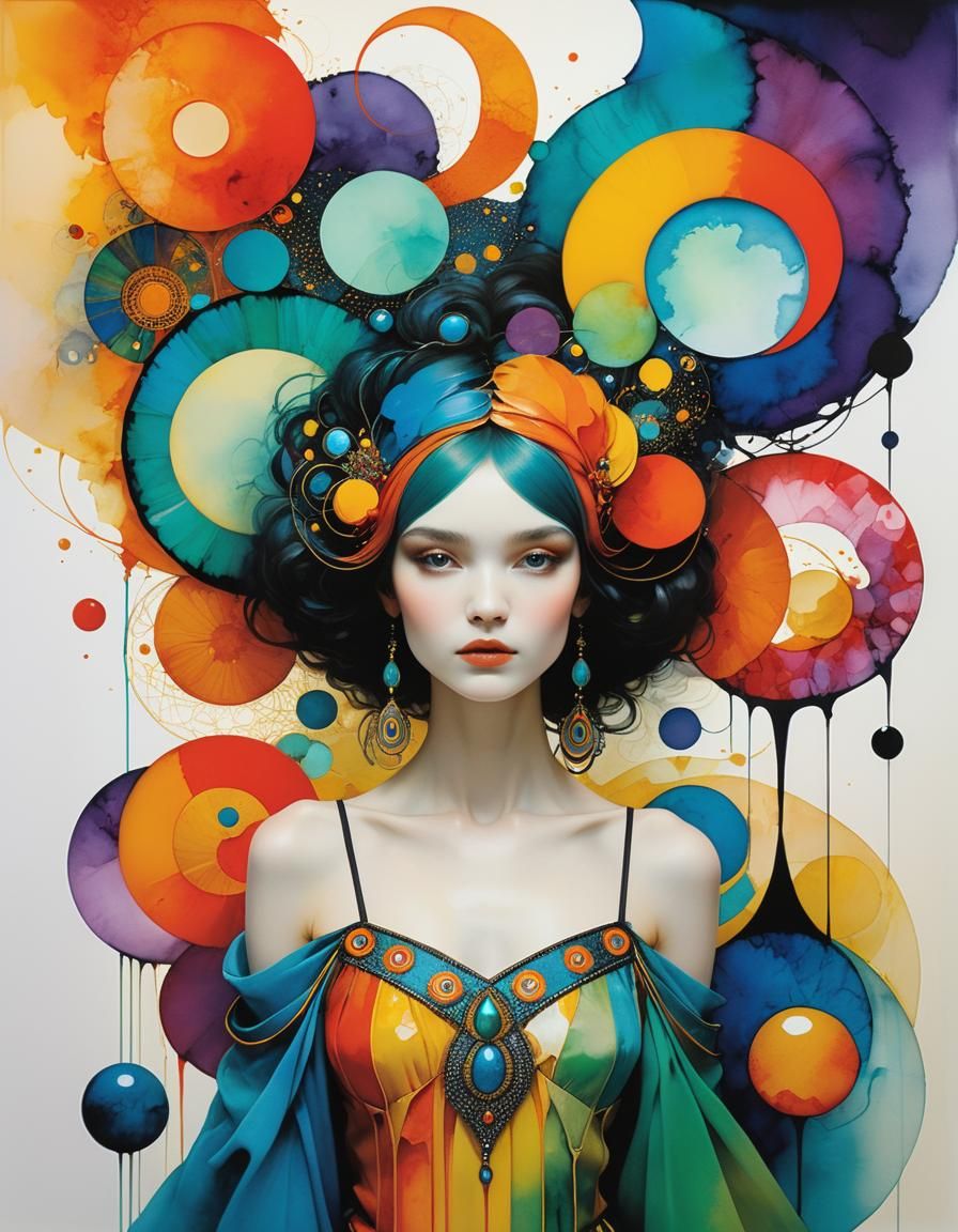 Magical Arabesque Design in Alcohol Ink