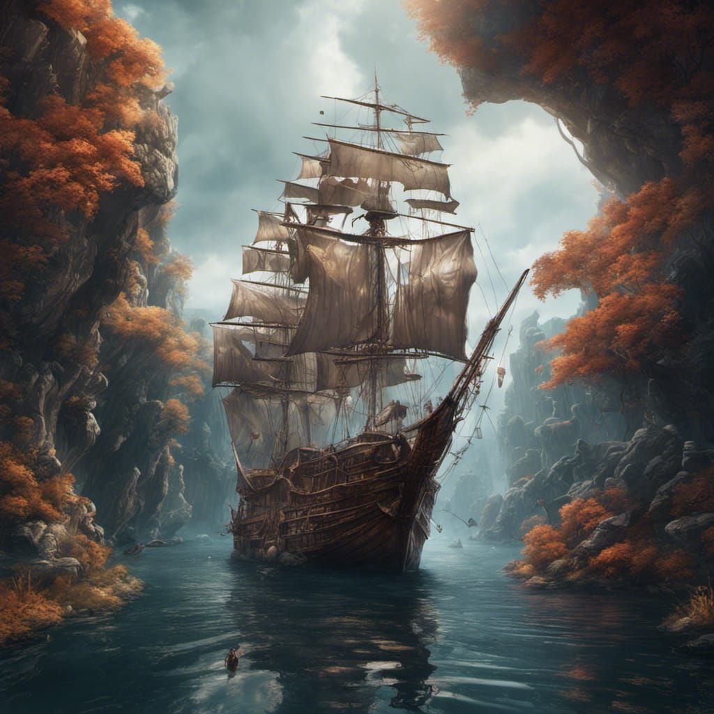 Fantastical Sailors Adventure in Detailed Digital Painting
