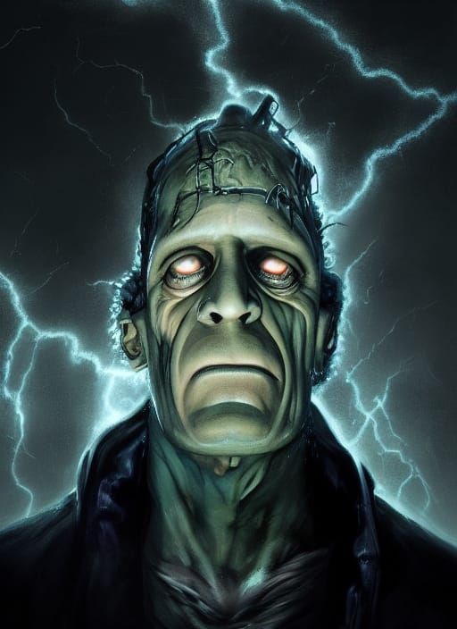 Frankenstein Hit by Lightning: Concept Art