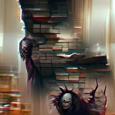 Sinister Books in Gothic Fantasy Style