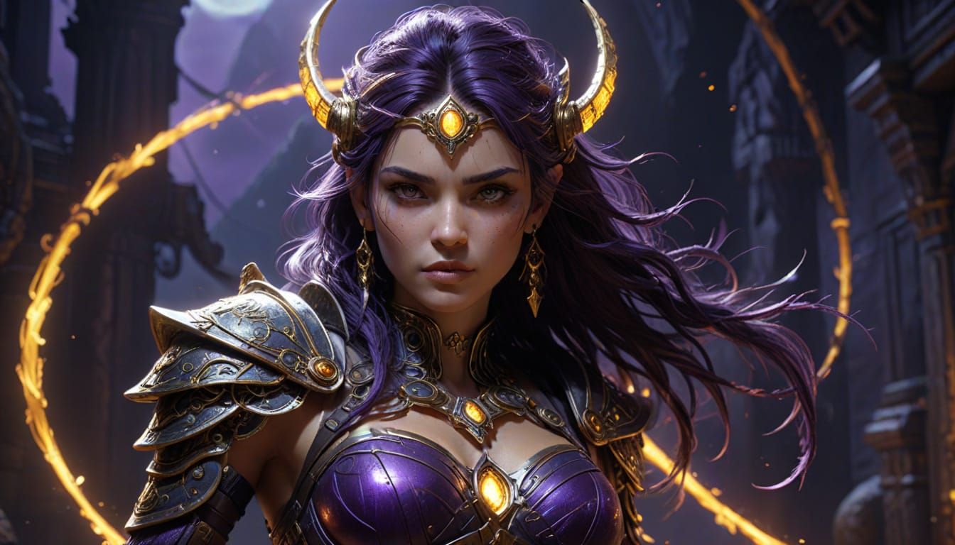 Goddess Sheva with Robotic Arms: Dark Fantasy Art