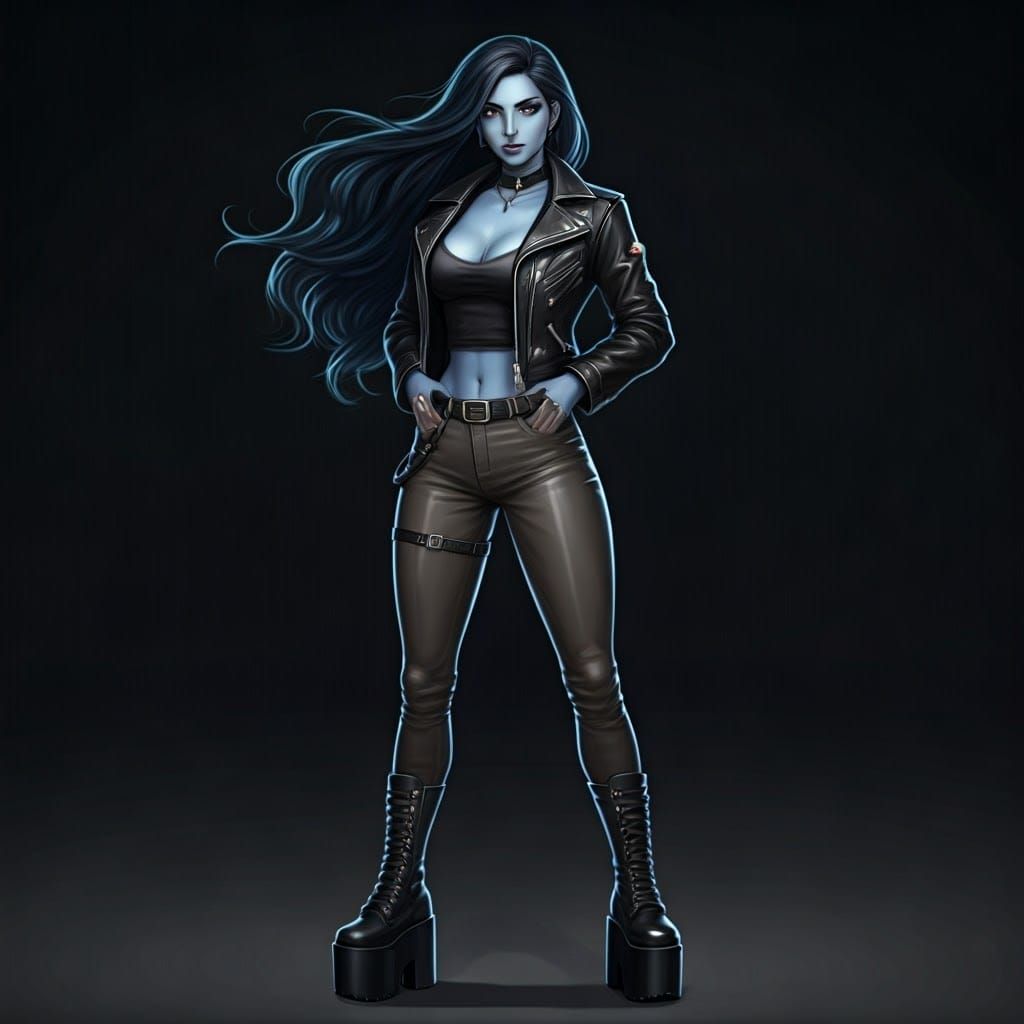 Blue-Skinned Woman on a Wanted Poster