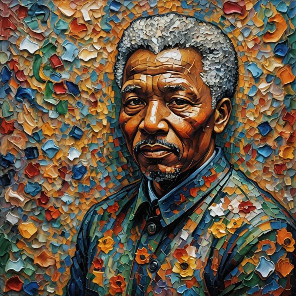 Mandela Stone: Expressionist Oil Painting in Neo-Impressioni...