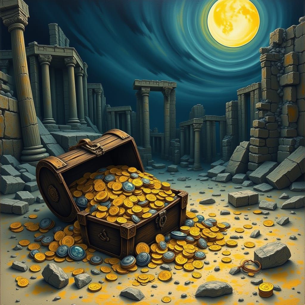 Pirate Treasure Chest in Lost Civilization Ruins