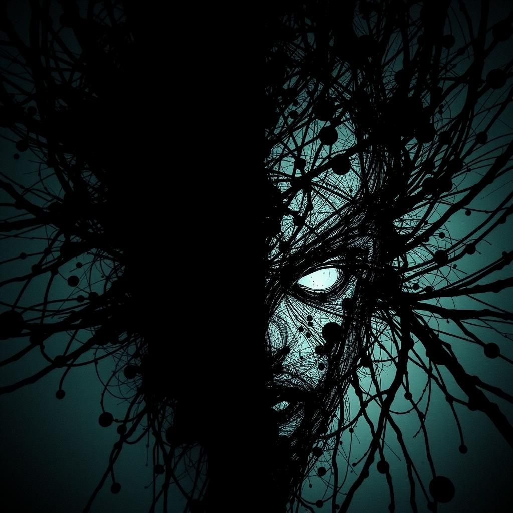 Enigmatic Face Emerging from Dreamlike Void