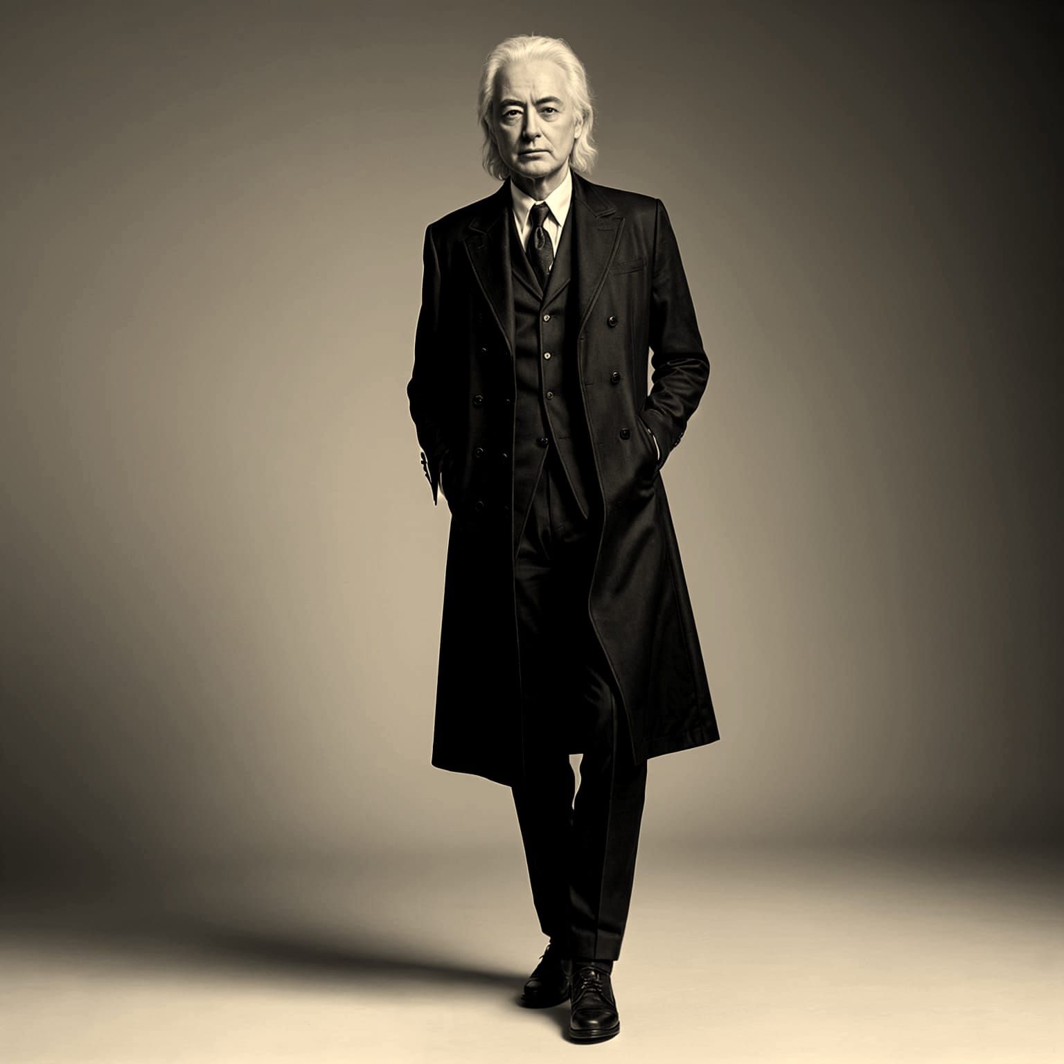 Jimmy Page in Elegant Black Attire