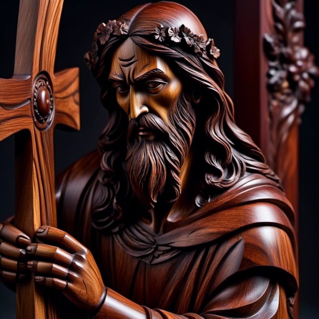 Renaissance Mahogany Carving of a Biblical Saint