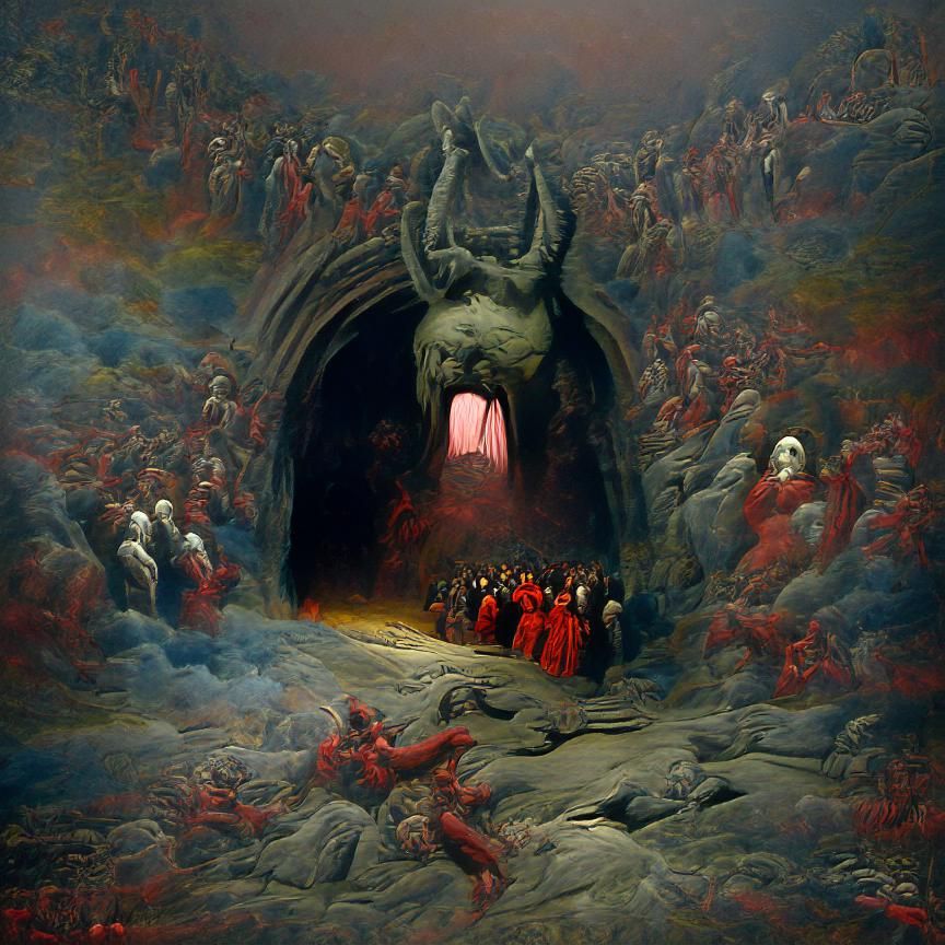 Horrific Entrance to Hell: A Gothic Vision
