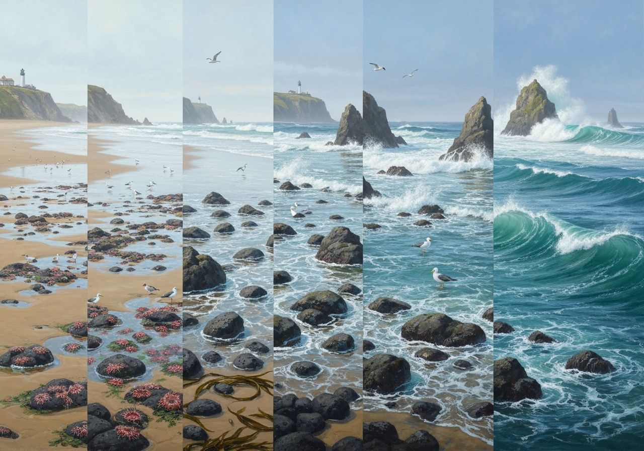 Coastal Tide Change in Plein Air Style