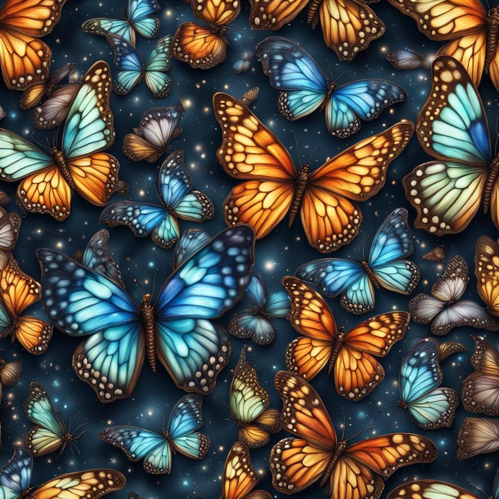 Fantastical Butterfly Wings Clip Art in 8K