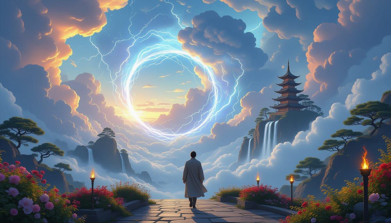 Surreal Garden in Łódź with Lightning Stargate