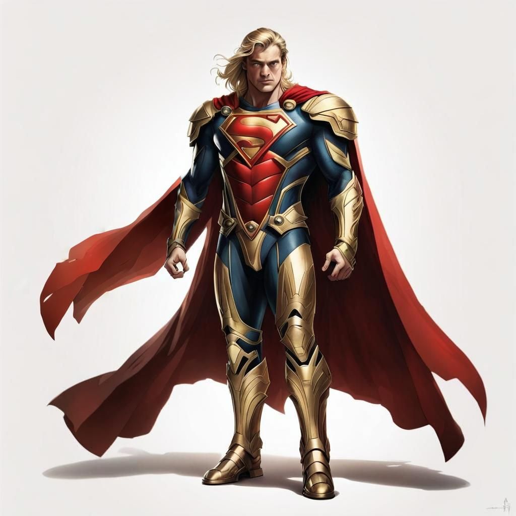Golden Armored Superhero King Concept Art