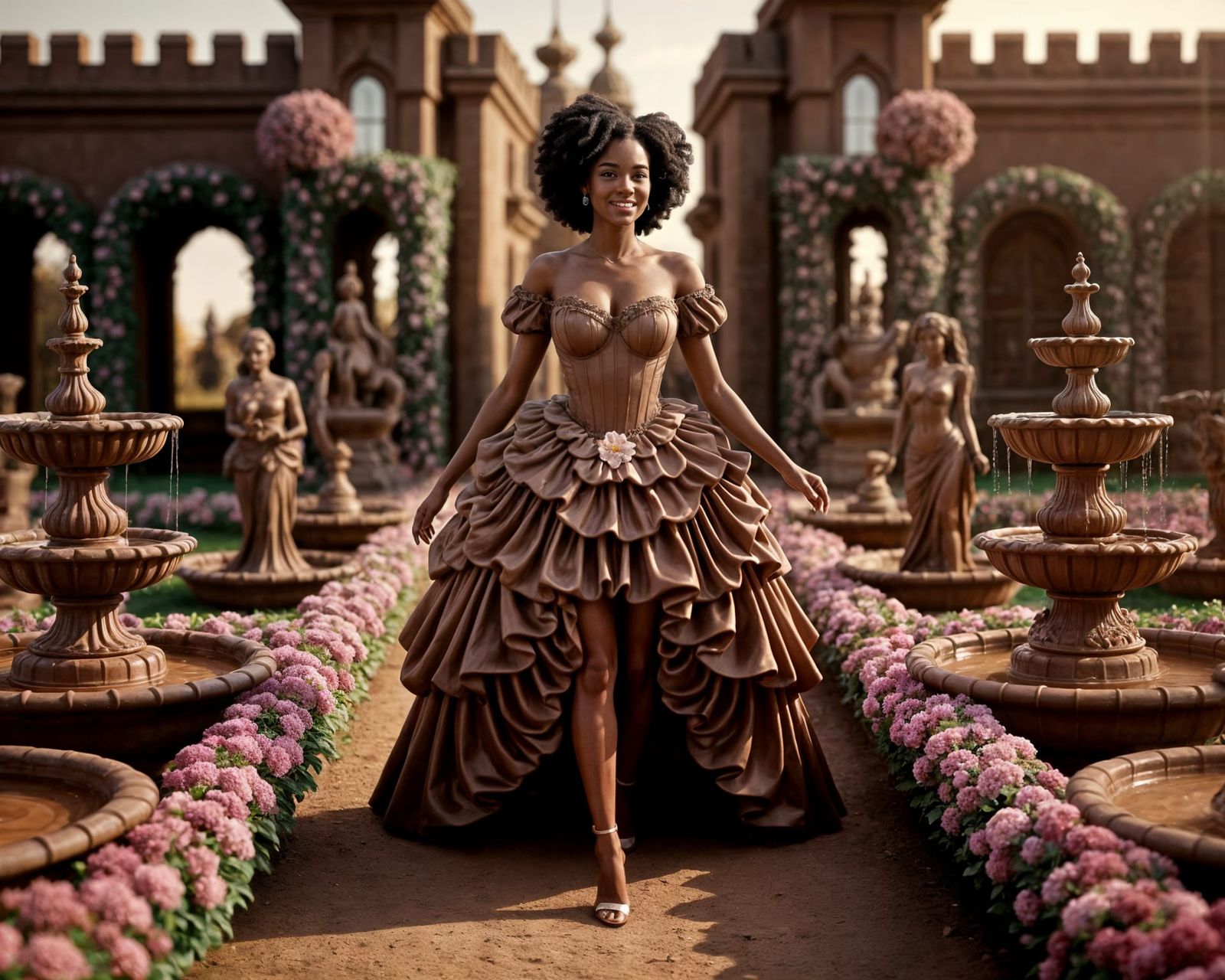 Chocolate Woman in a Chocolate Garden