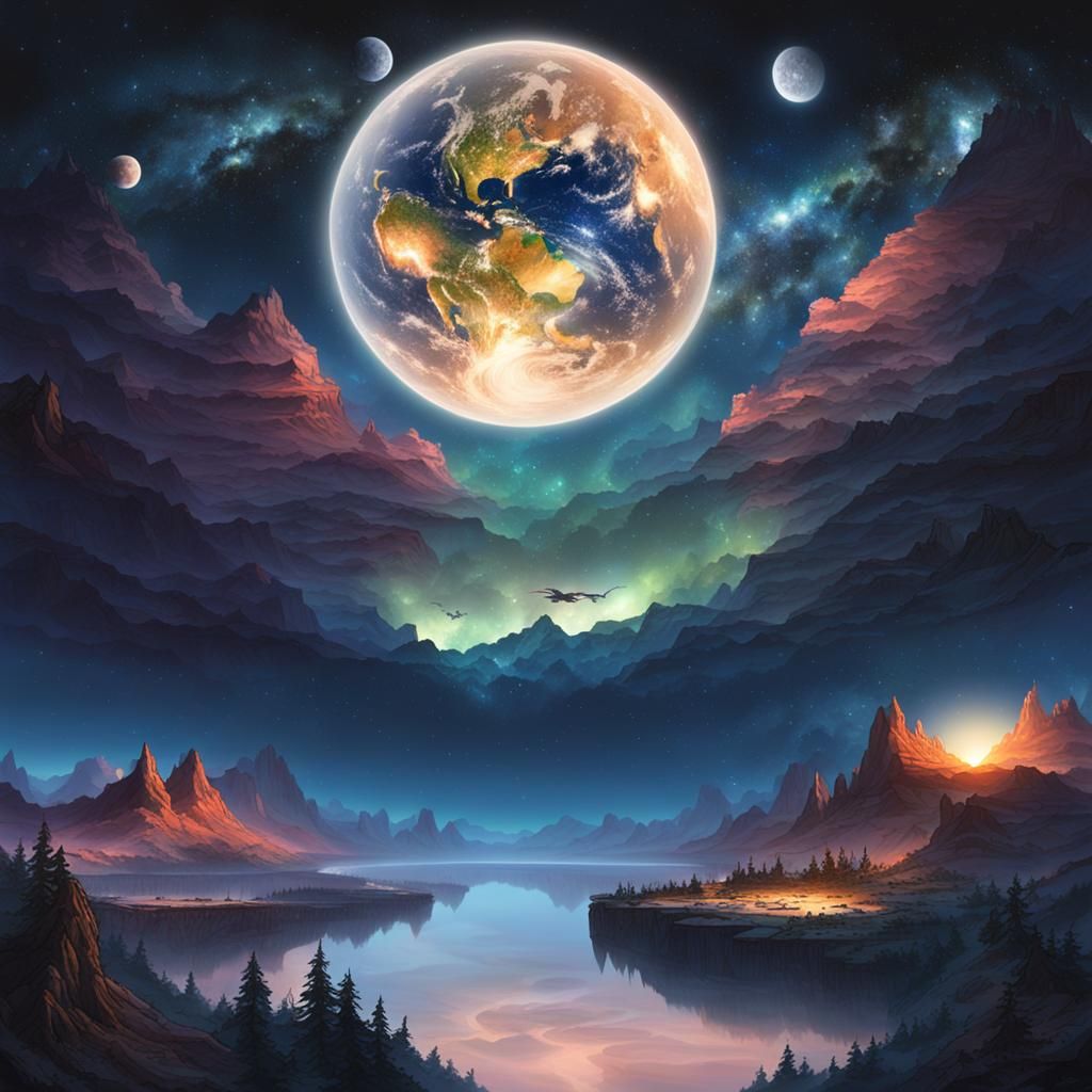 Spectacular Twin Planets in Starry Sky