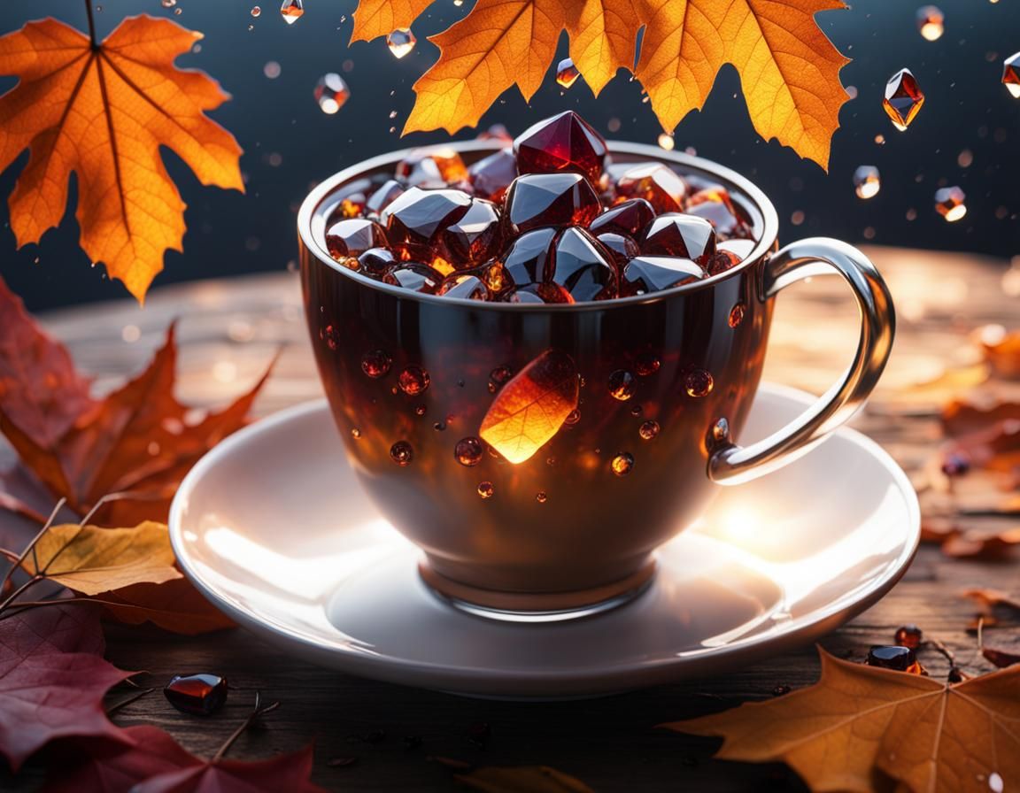 Autumn Amber Rain Landscape in Digital Art