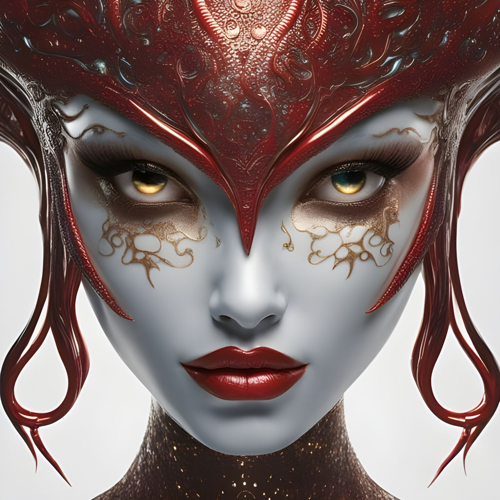 Porcelain Alien Vampire with Sparkles