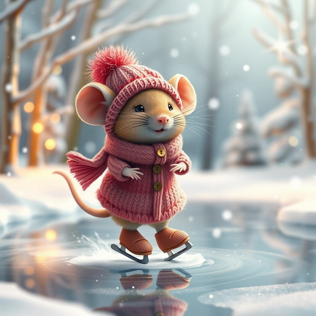 Whimsical mouse skating
