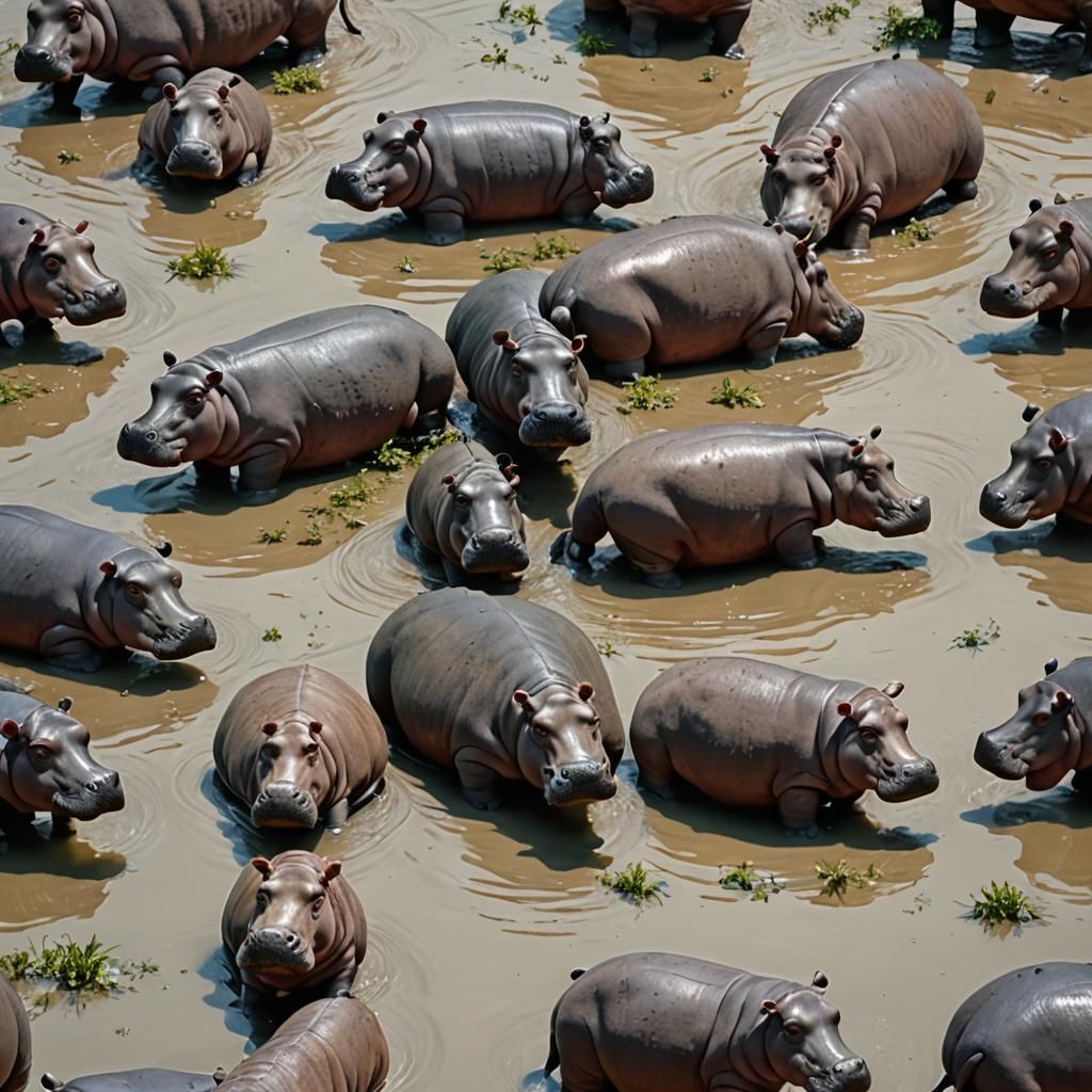 AI Generated Hippos