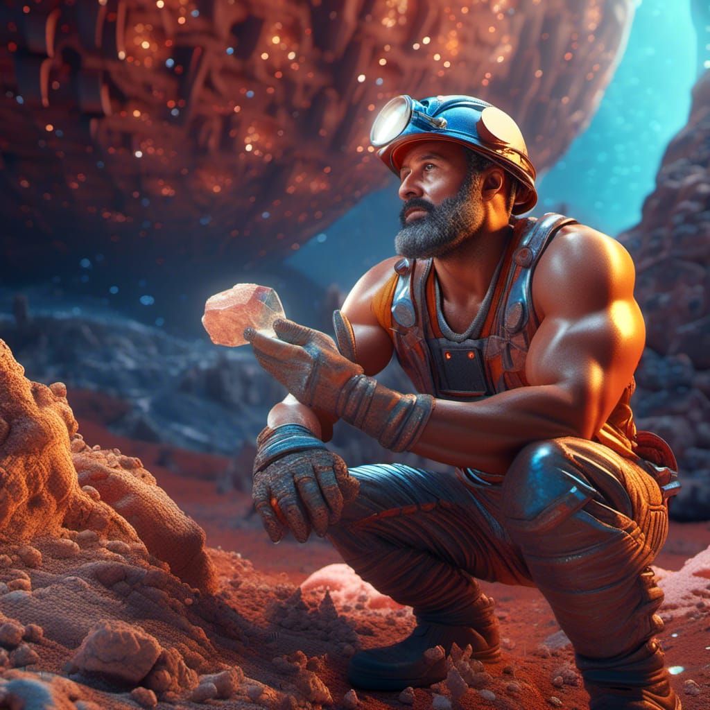 Sci-Fi Miner on Alien Planet