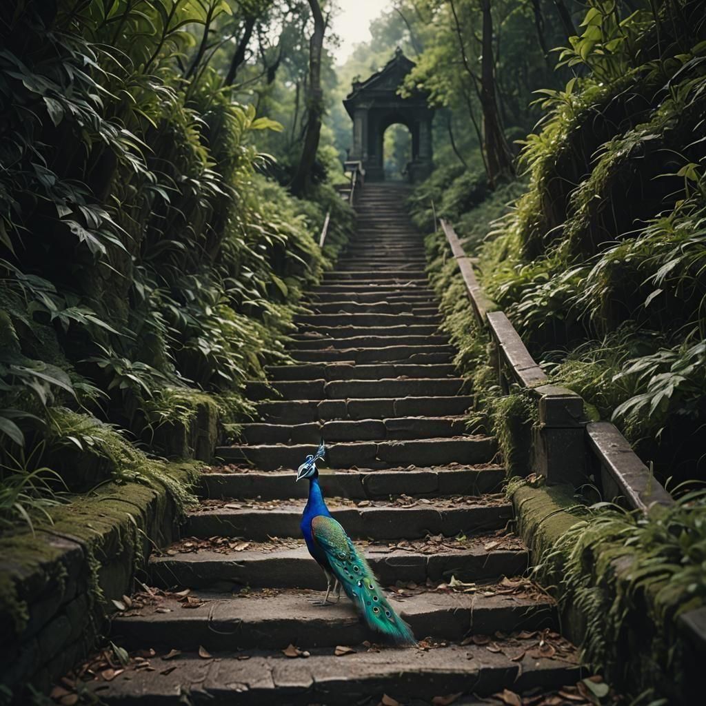 Striking Peacock Feathers Display