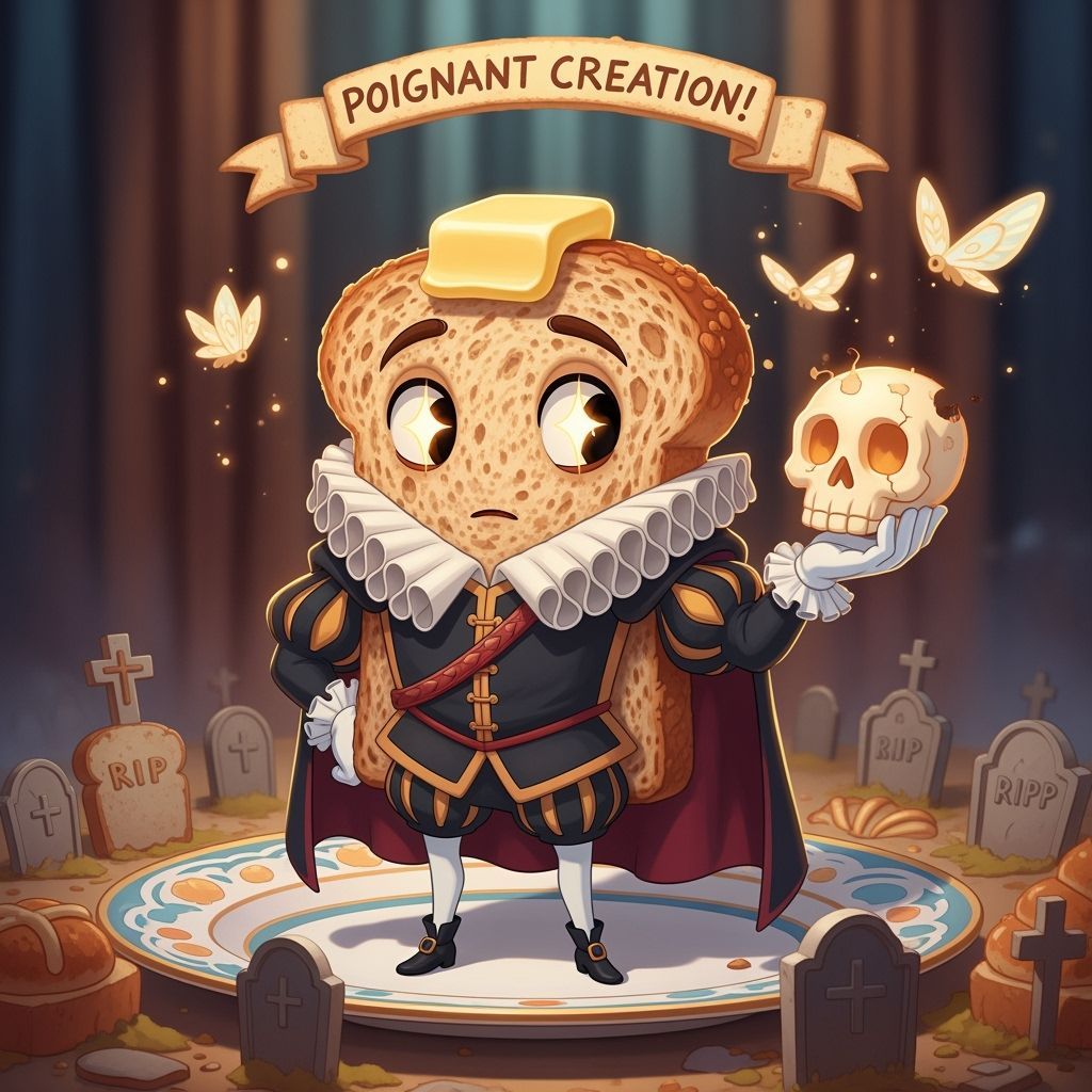 Animated Rye Toast Hamlet on a Plate